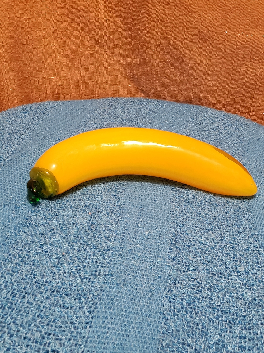 Handblown Glass Banana Decor - Bright Yellow